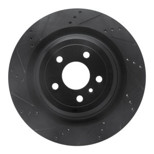 Mercedes-Benz GL350 Brake Rotor (1) - Rear Left - R1 Concepts - Drilled & Slotted - Black - `13-`19